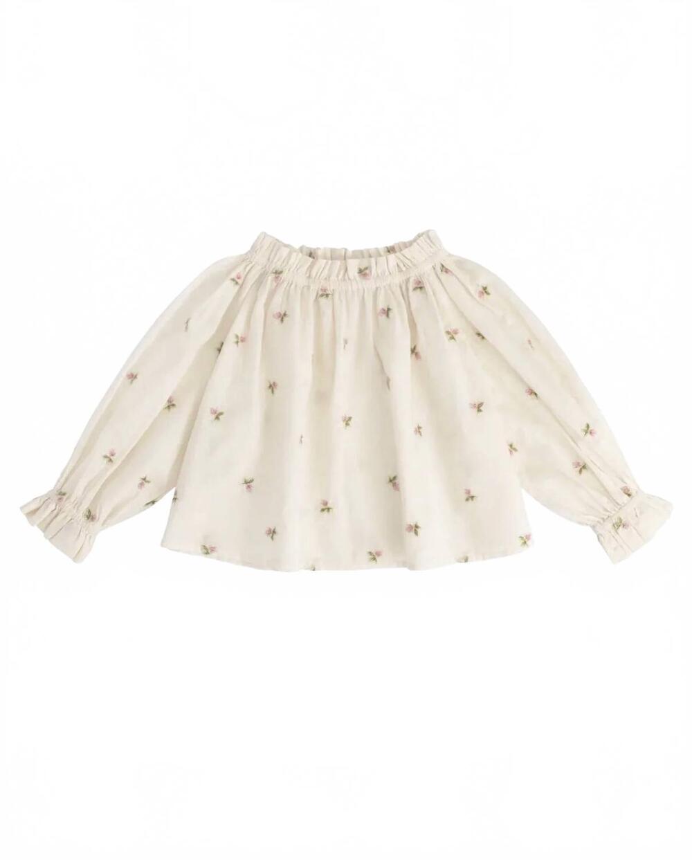 NEW JAMIE KAY girls organic cotton acacia blouse in rosebud egret